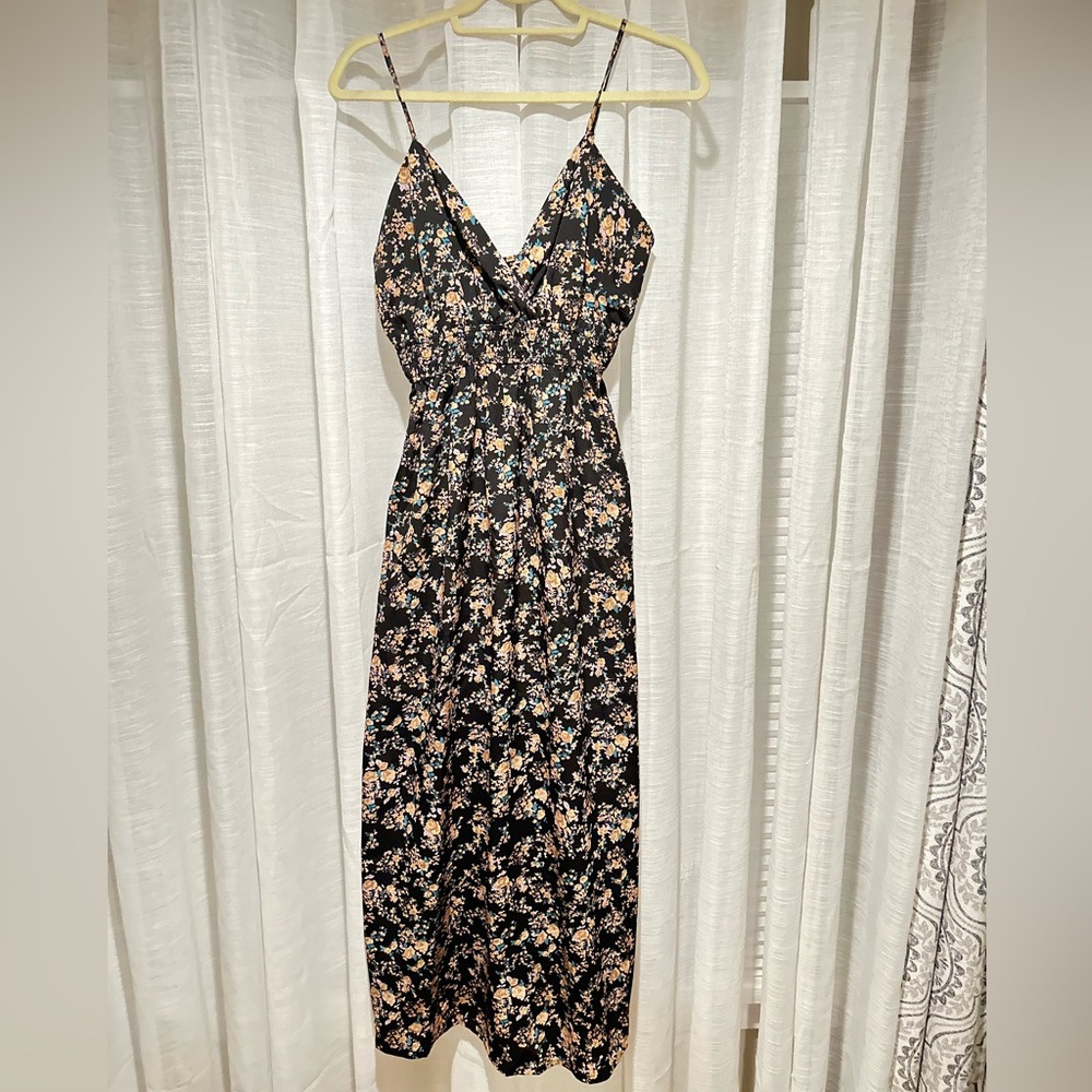 Black floral maxi dress